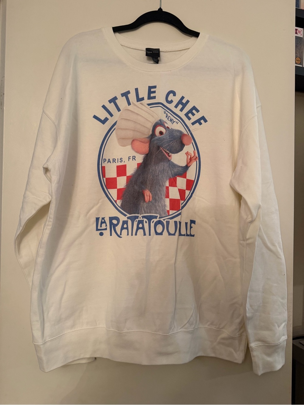 Little Chef Ratatouille Crewneck Sweatshirt - White with Blue & Red Graphic